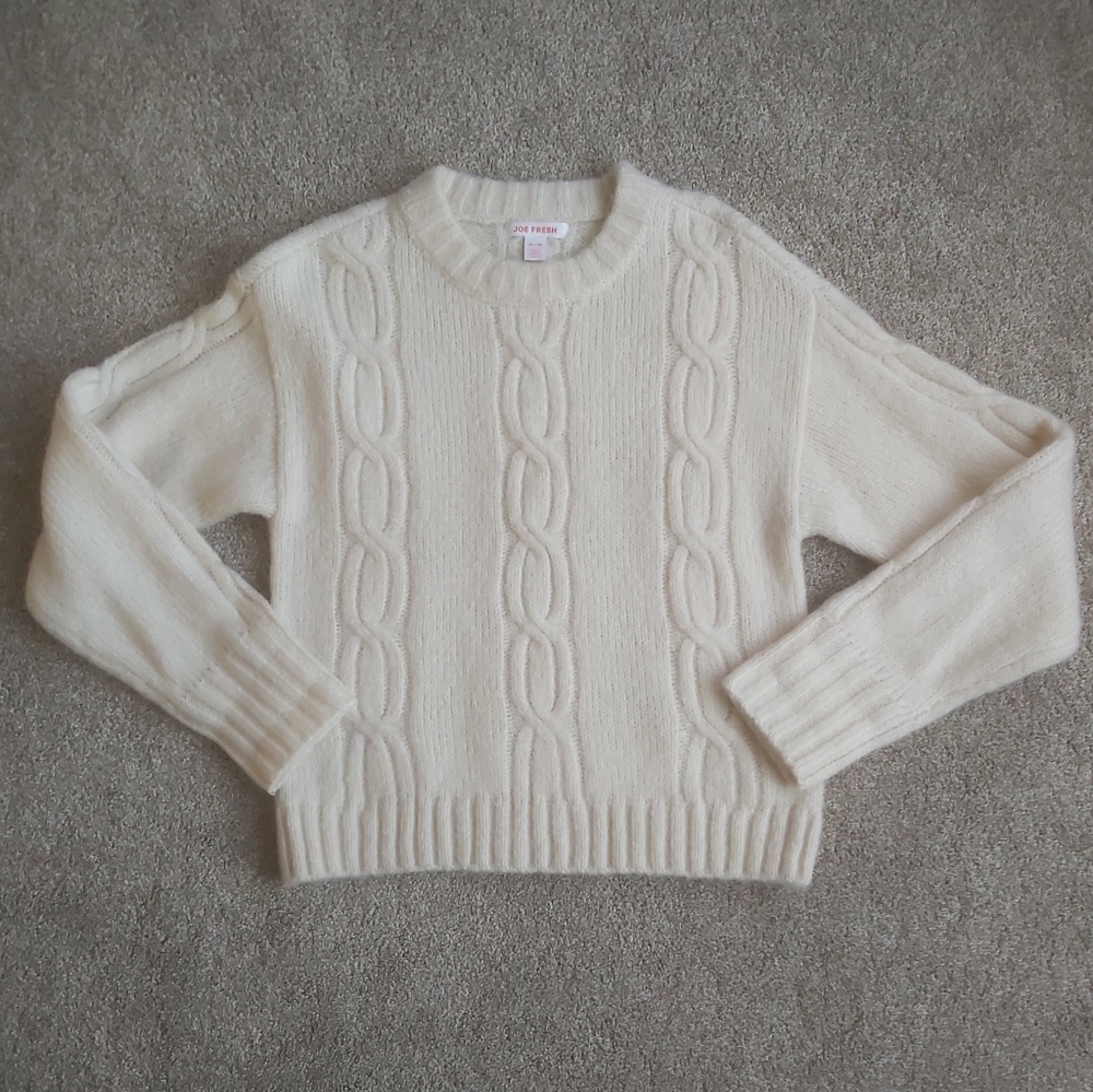 Joe Fresh Cream Crew Neck Knit Sweater